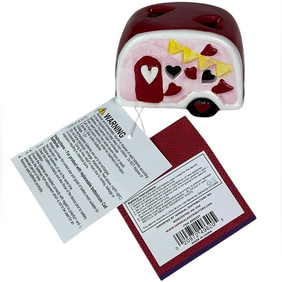 Camper Ceramic Heart Themed LED Light Up Collectible - Picture 4 of 16